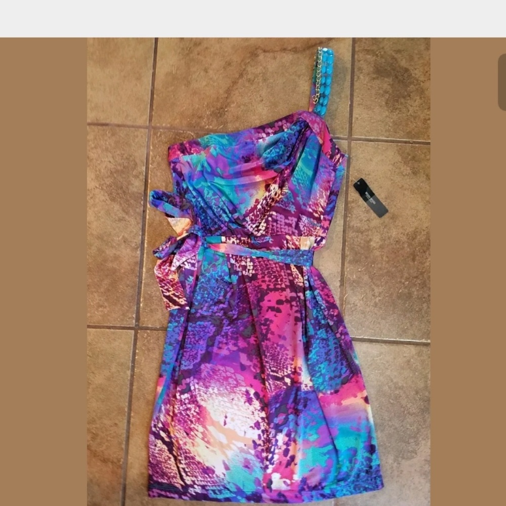 SALE 💗 Bisou Bisou multi print dress size 4 New